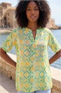 Green Watercolour Print Embellished Top, Image 2 of 4