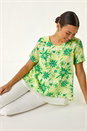 Green Floral Layered Tunic Top, Image 1 of 5