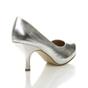 Silver Mid High Heel Court Shoes, Image 4 of 8