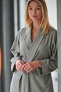 Pale Green British Boxers Pale Green "Orkney" Herringbone Brushed Cotton Dressing Gown, Image 3 of 3