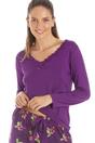 Purple Camille Lingerie Purple Lightweight Floral Print Spandex Pyjama Set, Image 5 of 5