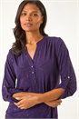 Plum Metallic Linear Floral Stretch Shirt, Image 1 of 5