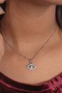 Silver Evil Eye Zircon Drop Earrings, Image 1 of 2