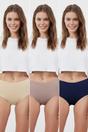 Multi 3 Pack Seamless High Waist Knitted Briefs, Image 1 of 5