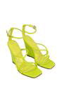 Green 'Danica' Ankle Strap Square Toe Wedge Heel Sandals, Image 3 of 5