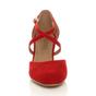 Red AJVANI Red Mid Heel Crossed Straps Court Shoes, Image 6 of 6