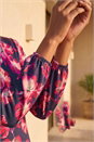 Pink Floral Fit & Flare Midi Dress, Image 4 of 4