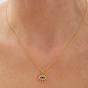 Gold Evil Eye Blue Eye Eyelash Sterling Silver Pendant Necklace, Image 2 of 5