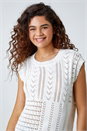 Ivory  Pointelle Cotton Blend Knitted Vest, Image 4 of 7