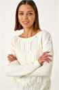 Ivory Mix Stitch Knit Jumper, Image 4 of 5