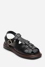 Black Chime Fisherman Flatform Sandal, Image 3 of 6