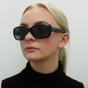 Black Oval Shiny Black Grey Gradient Polarized Sunglasses, Image 4 of 5