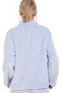 Light Blue Supersoft Diamond Print Button Up Bed Jacket, Image 3 of 4