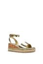 Gold XY LONDON Gold Platform Chunky Wedge Flatform Sandals With Ankle Strap, Image 2 of 6