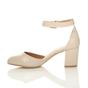 Natural AJVANI Natural Mid Block Heel Ankle Strap 2 Part Heels, Image 3 of 6