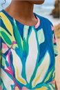 Green Floral Print Stretch Top, Image 4 of 4