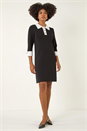 Black Knitted Embellished Button Dress, Image 2 of 5