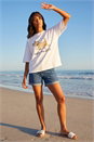 Ivory  Cotton Simply The Bestie T-Shirt, Image 3 of 5