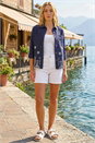 Navy  Broderie Cotton Lace Jacket, Image 2 of 5