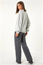 Light Grey Faux Pearl Cable Knit Jumper, Image 3 of 5