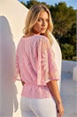 Pink Dusk Sunflower Lace Blouse, Image 3 of 4