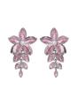 Light Pink Pearlescent Floral Cascading Earrings, Image 1 of 5