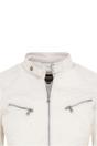 White Slim-Fit Leather Biker Jacket-Maldon, Image 4 of 4