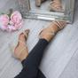Natural AJVANI Natural High Heel Crossed Straps Buckle Strappy Sandals, Image 5 of 6
