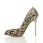 Beige High Heel Peep Toe Stiletto Court Shoes, Image 3 of 7