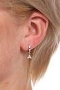 Silver Sterling Silver Sparkly Floral Hoops, Image 2 of 3