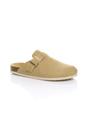Beige AJVANI Beige Flat Footbed Sandals Mules, Image 1 of 4