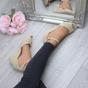 Natural AJVANI Natural Mid Wedge Heel Ankle Strap Sandals, Image 5 of 6
