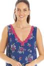 Red Camille Lingerie Red Floral Print Spandex Knee Length Chemise, Image 5 of 5