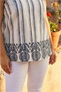 Black Curve Strappy Broderie Hem Vest, Image 4 of 5