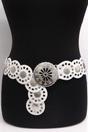 White Large Eyelet Disc Belt, Image 1 of 2