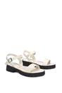 White 'Sorella' Low Heel Chunky Sandals With Ankle Strap, Image 3 of 5