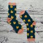 Teal 1 Pack Novelty Teal Rubber Duck Bamboo Socks, Image 3 of 5