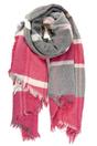 Fuchsia Striped Tartan Winter Blanket Scarf, Image 4 of 4