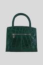 Green Genuine Leather Structured Handbag with Detachable Crossbody Strap, Image 3 of 4