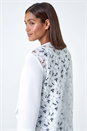 Ivory  3/4 Sleeve Lace Back Waterfall Jacket, Image 4 of 5