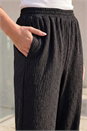 Black Crinkle Textured Stretch Trouser, Image 4 of 4