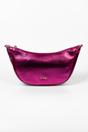 Pink Etre Pink Metallic Faux Leather Half Moon Crossbody Bag, Image 1 of 3