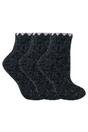 Black 3 Pairs Ladies Short Alpaca Wool Moisture Wicking Socks, Image 1 of 3
