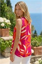 Cerise Floral Print Pleat Front Vest Top, Image 2 of 4