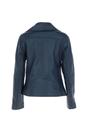 Navy Ashwood Leather Navy 'Isabella' Real Leather Wide Collar Biker Jacket, Image 4 of 5