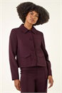 Burgundy Smart Buttoned Pocket Jacket, Image 2 of 6