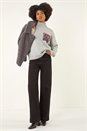 Light Grey Animal Print Pocket Knit Jumper, Image 2 of 5
