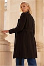 Black Petite Wrap Coat, Image 3 of 4