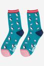Teal Seashells And Puffins Bamboo Socks - Teal, Image 3 of 4