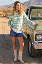Green Space Dye Stripe Knit Jumper, Image 2 of 4